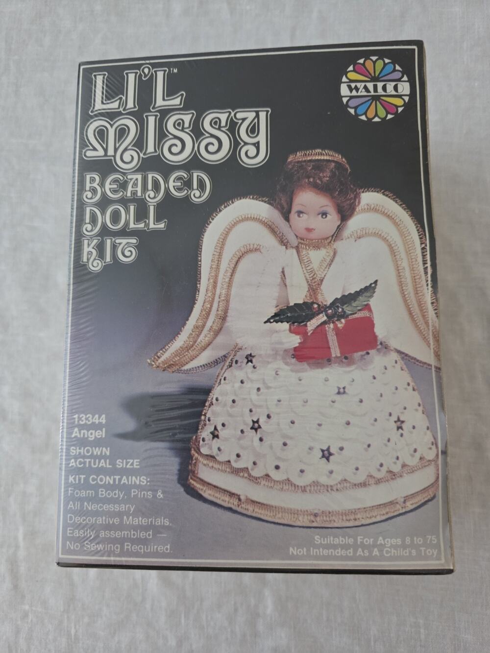 Walco Li'l Missy Beaded Doll Kit Sequin Vintage Angel #13344